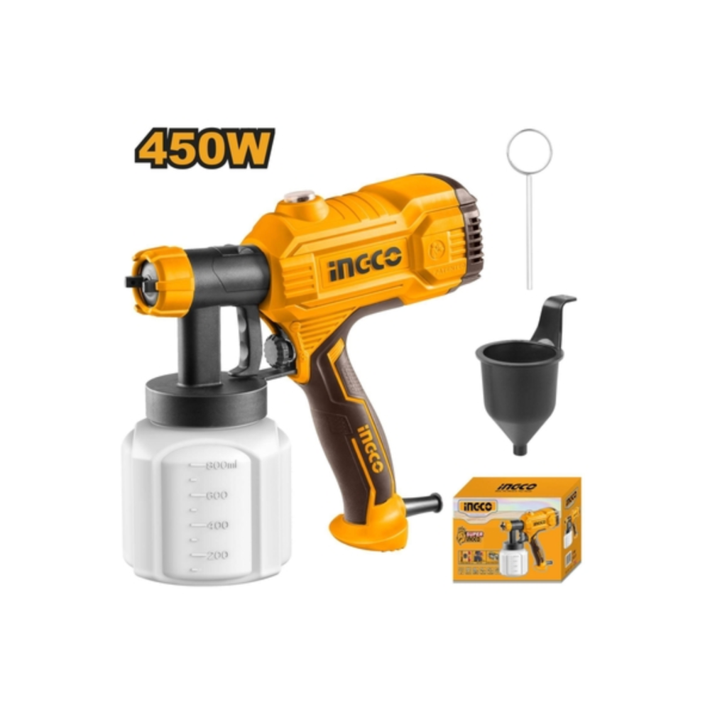 Pistola Rociadora Para Pintar 450 W 120 V 20 kPa 800 ml INGCO