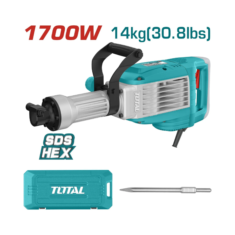 Demolador 1700W 50J 30.8Lb Sistema Hexagonal TOTAL